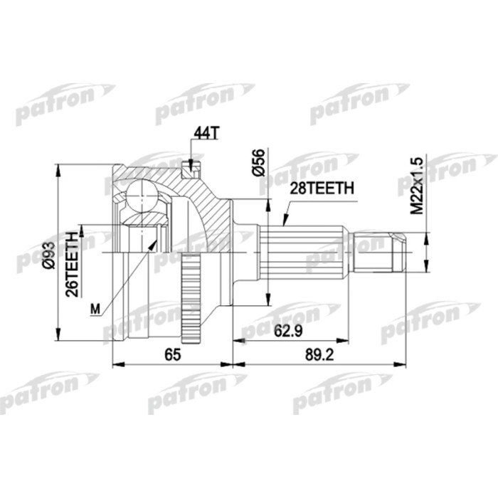 Шрус наружный Patron PCV1328