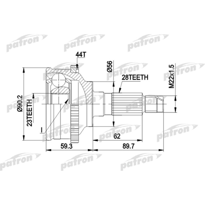 Шрус наружный Patron PCV1335