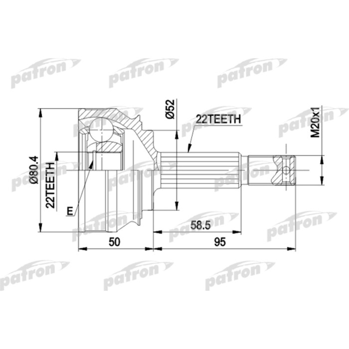 Шрус наружный Patron PCV1007