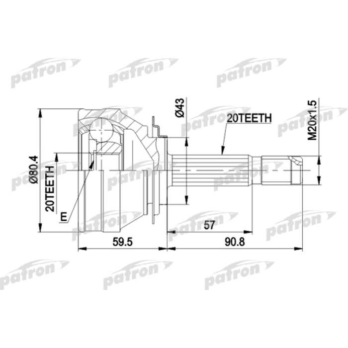 Шрус наружный Patron PCV1019