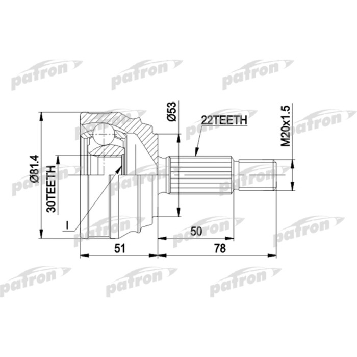 Шрус наружный Patron PCV1021