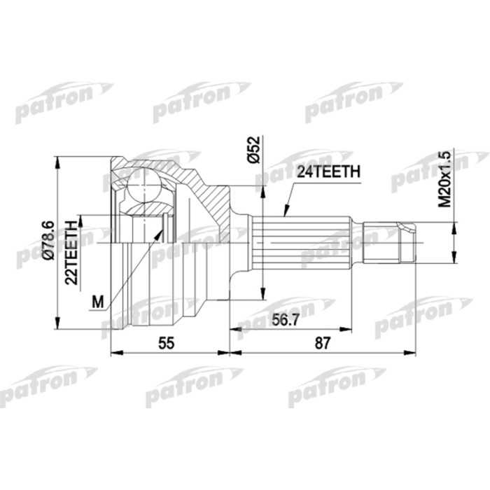 Шрус наружный Patron PCV1024