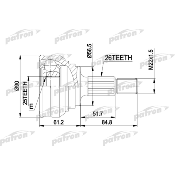 Шрус наружный Patron PCV1025