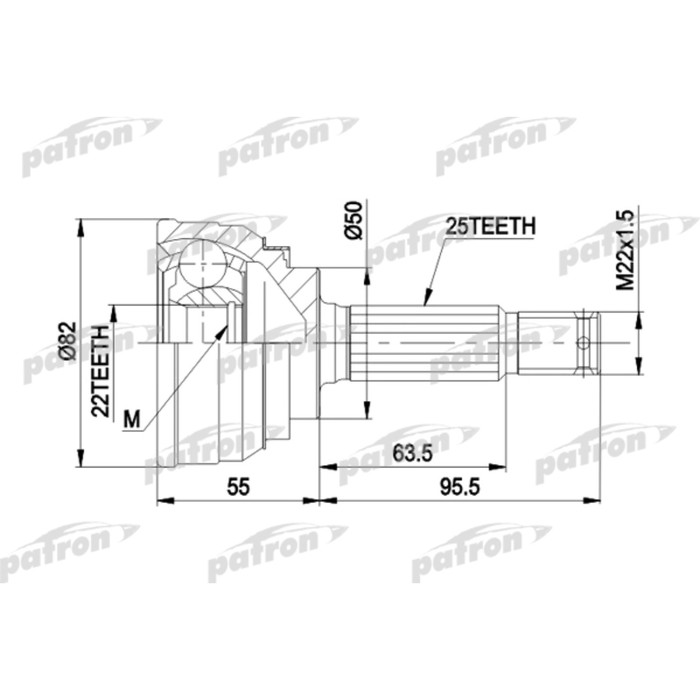 Шрус наружный Patron PCV1026