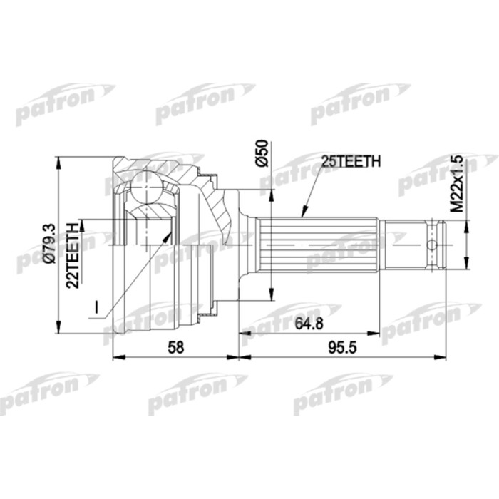 Шрус наружный Patron PCV1047