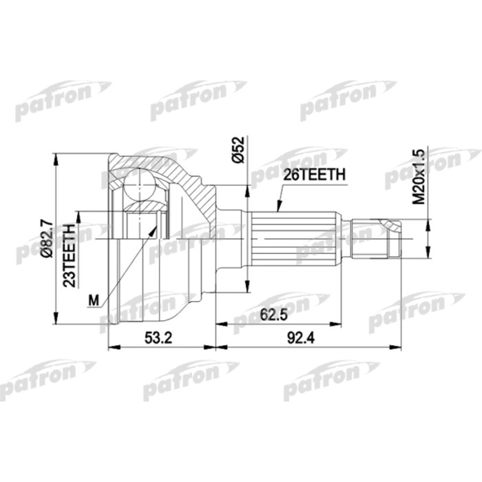 Шрус наружный Patron PCV1069