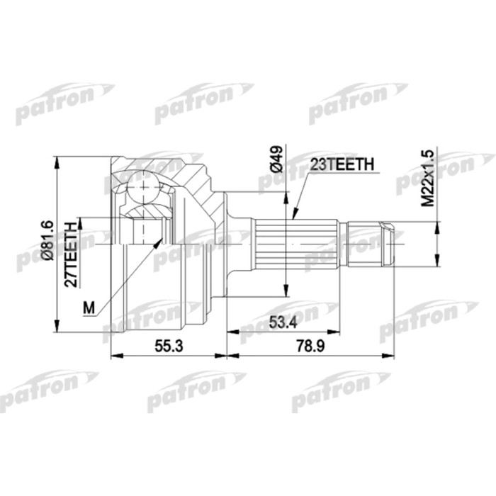 Шрус наружный Patron PCV1086