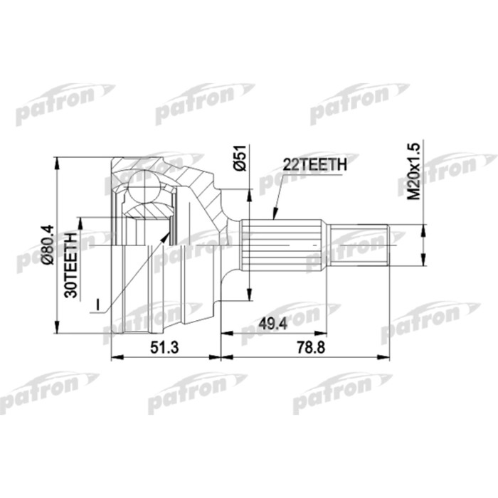 Шрус наружный Patron PCV1096