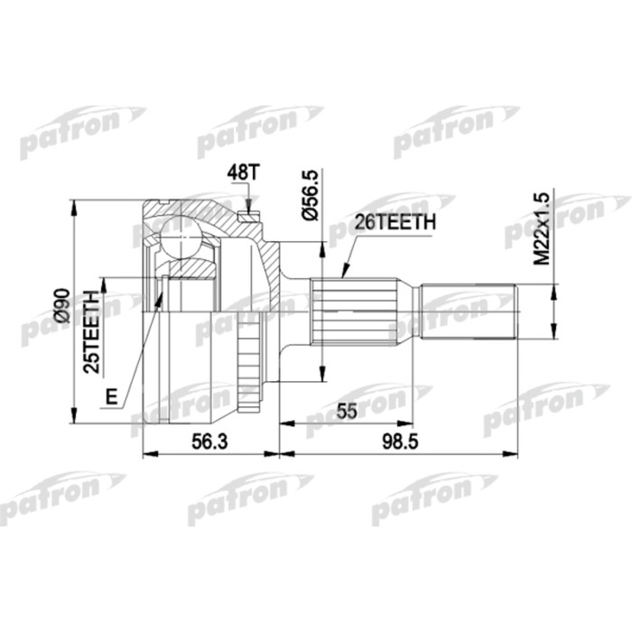 Шрус наружный Patron PCV1133