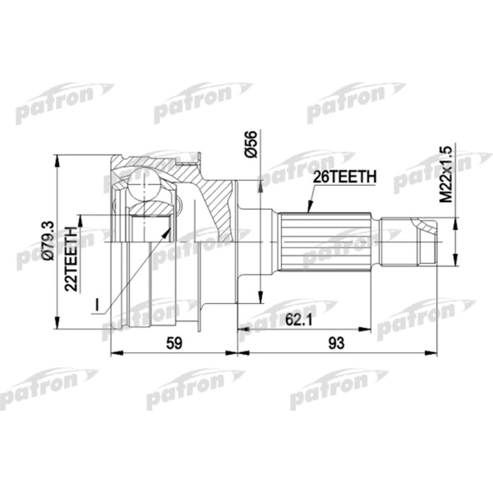 Шрус наружный Patron PCV1138