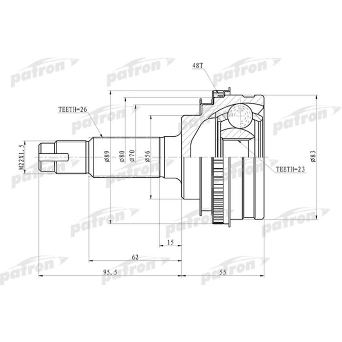 Шрус наружный Patron PCV4006