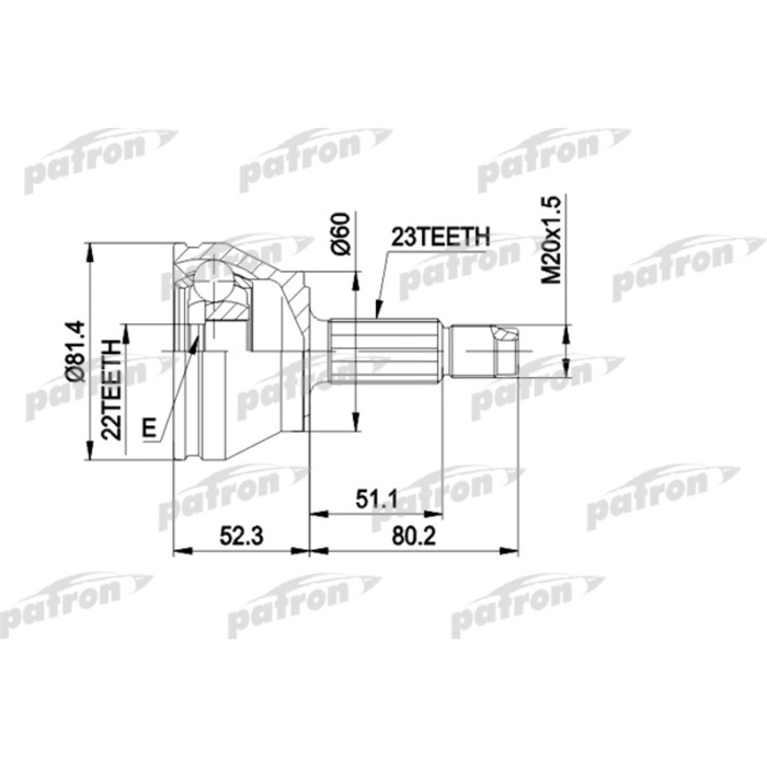 Шрус наружный Patron PCV1156