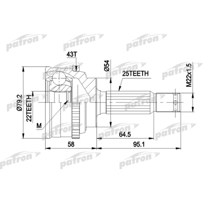 Шрус наружный Patron PCV1161