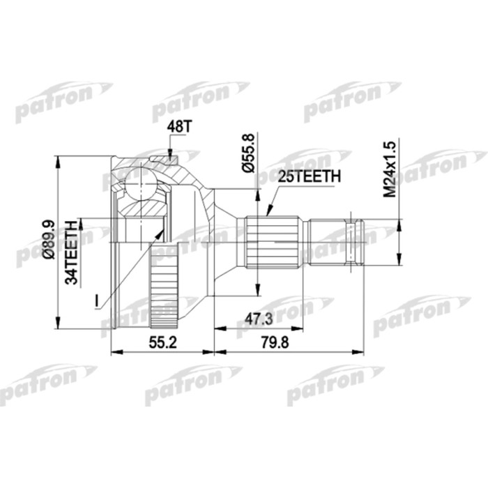 Шрус наружный Patron PCV1176