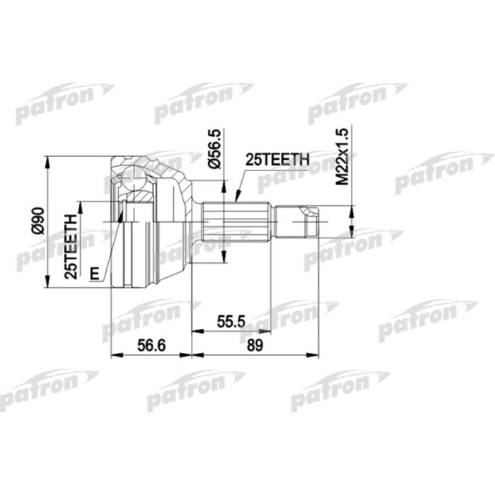 Шрус наружный Patron PCV1198