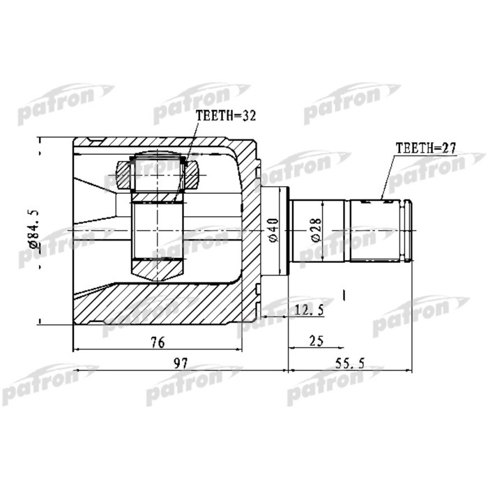 Шрус внутренний Patron PCV1022