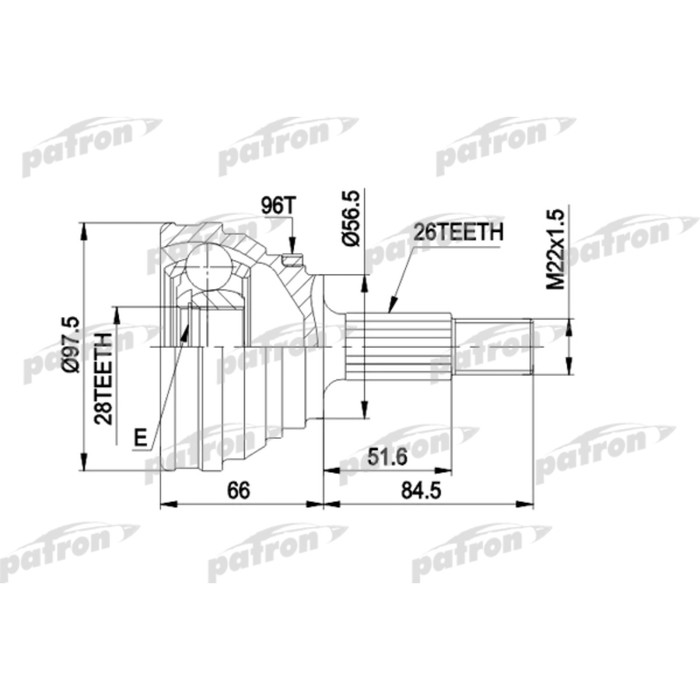 Шрус наружный Patron PCV1203