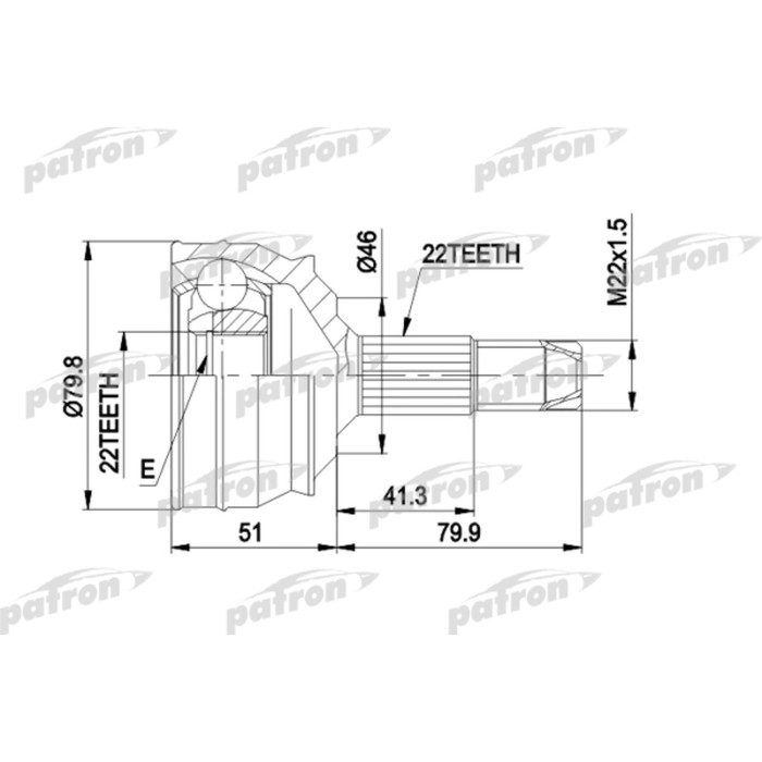 Шрус наружный Patron PCV1226