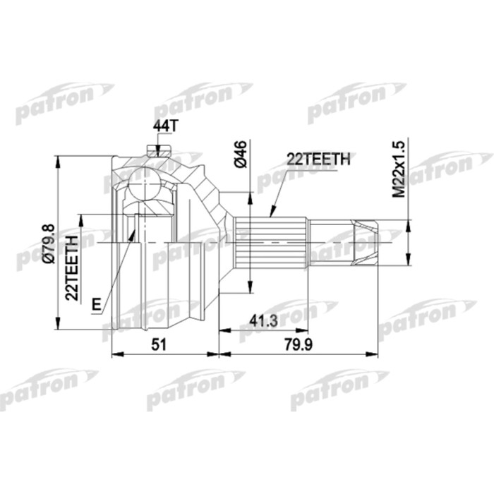 Шрус наружный Patron PCV1227