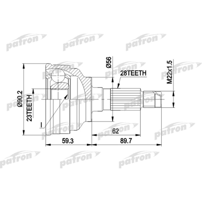 Шрус наружный Patron PCV1268