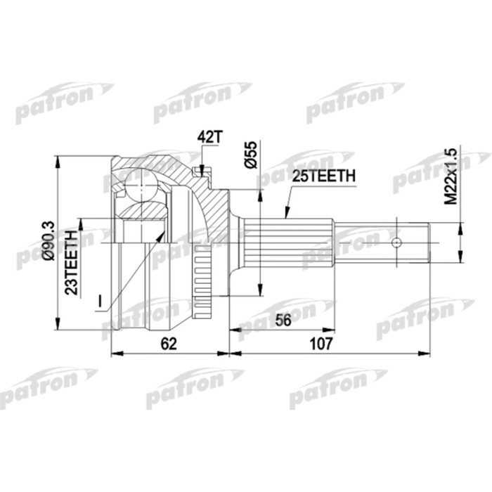 Шрус наружный Patron PCV1275