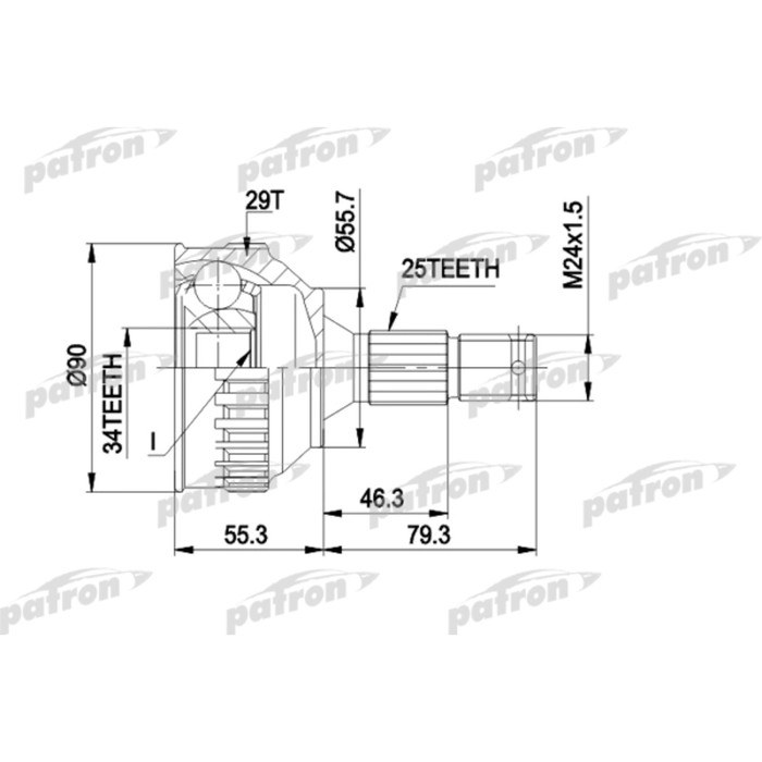 Шрус наружный Patron PCV1282