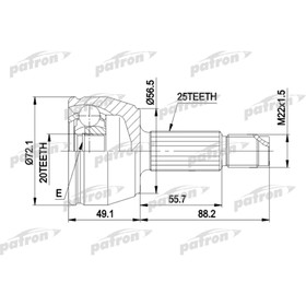 Шрус наружный Patron PCV1283 2779938