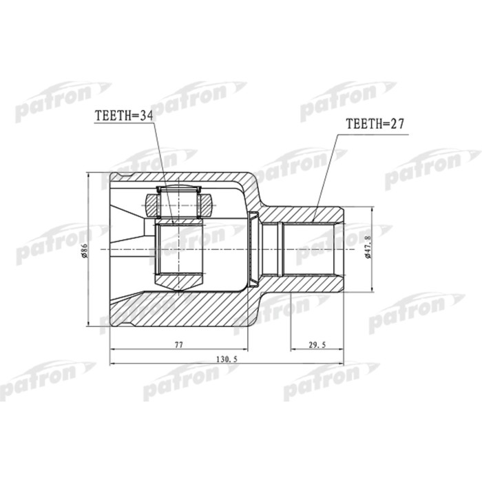 Шрус внутренний Patron PCV3022