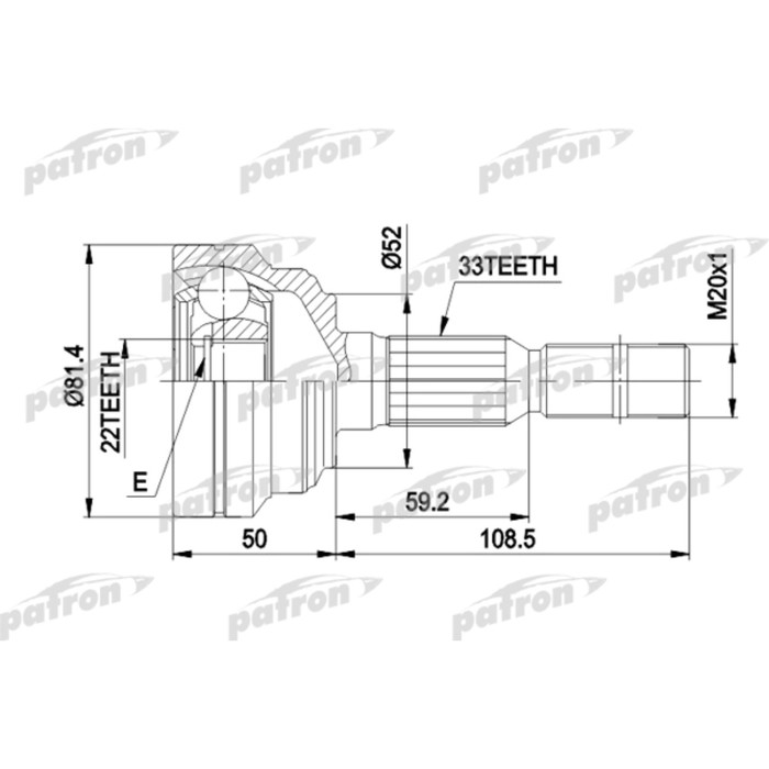 Шрус наружный Patron PCV1287