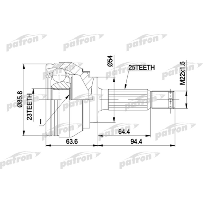 Шрус наружный Patron PCV1404