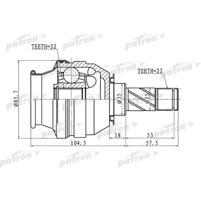 Шрус внутренний Patron PCV1058