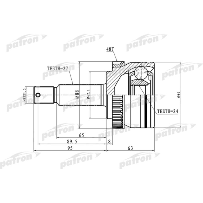 Шрус наружный Patron PCV3036