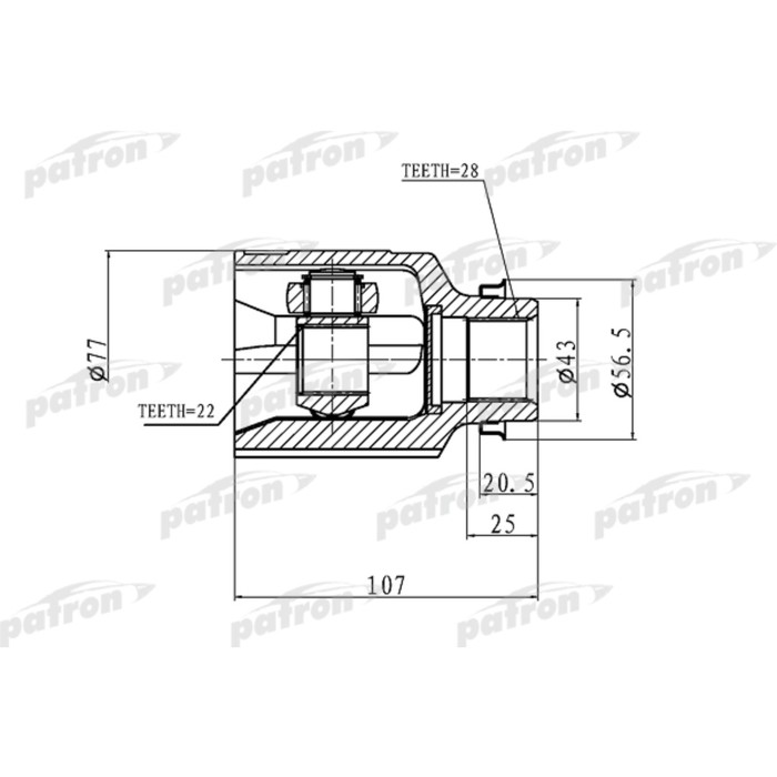 Шрус внутренний Patron PCV1172