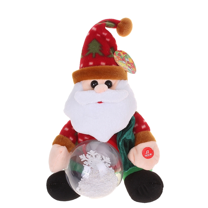Мягкая интерактивная игрушка &quot;Дед Мороз&quot;, снежный шар крутится