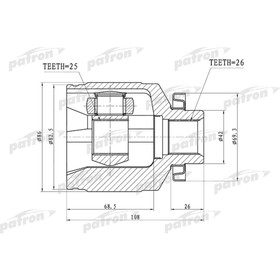 Шрус внутренний Patron PCV1353 2781945