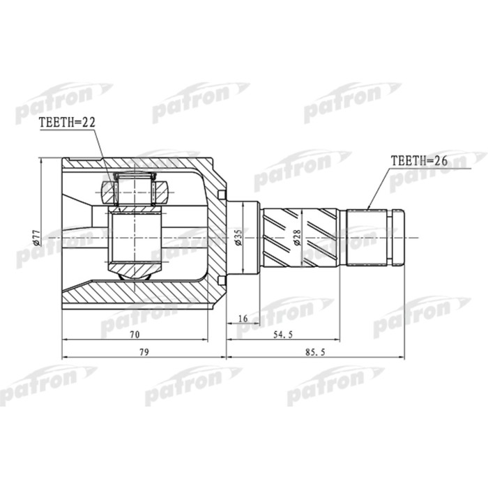 Шрус внутренний Patron PCV1359