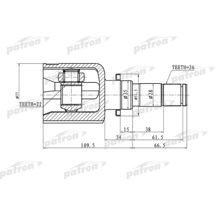 Шрус внутренний Patron PCV1363