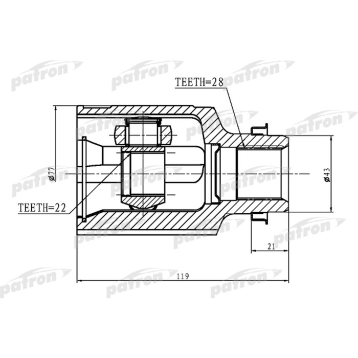 Шрус внутренний Patron PCV1364