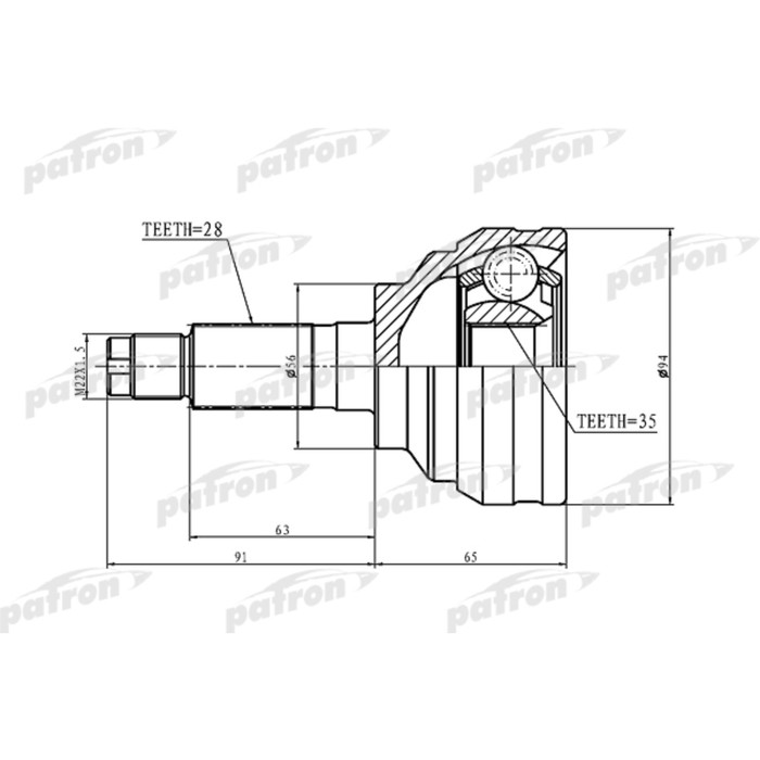 Шрус наружный Patron PCV1369