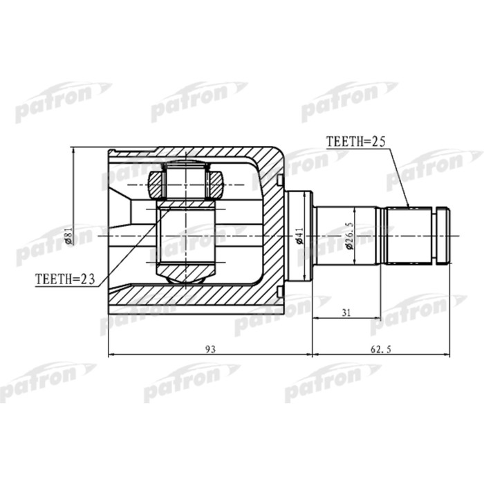 Шрус внутренний Patron PCV1384