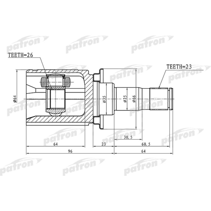 Шрус внутренний Patron PCV1397