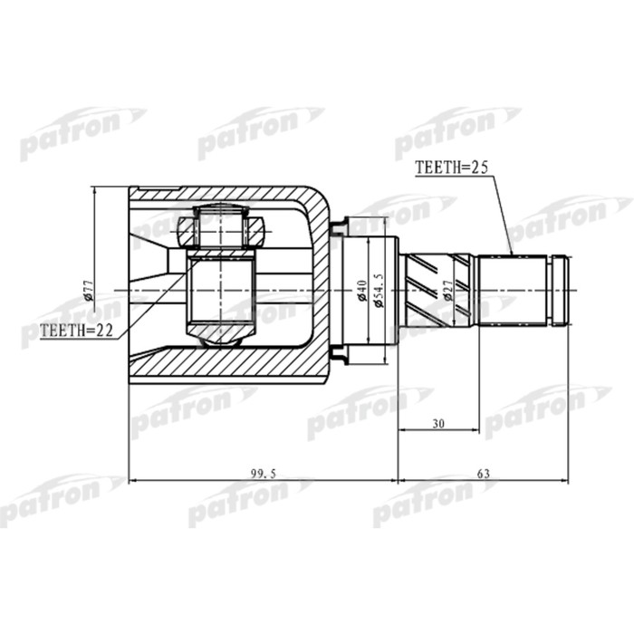 Шрус внутренний Patron PCV1405