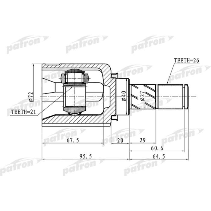 Шрус внутренний Patron PCV1409