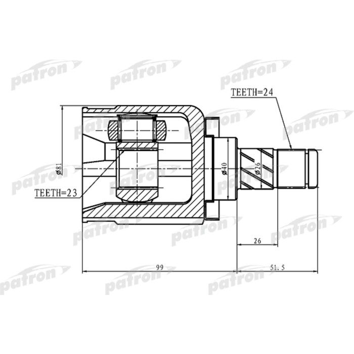 Шрус внутренний Patron PCV1412