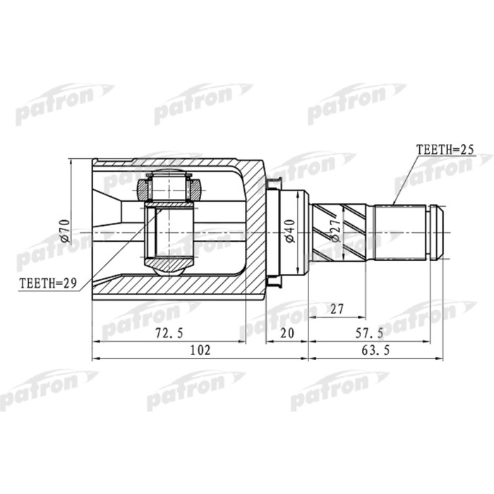 Шрус внутренний Patron PCV1421