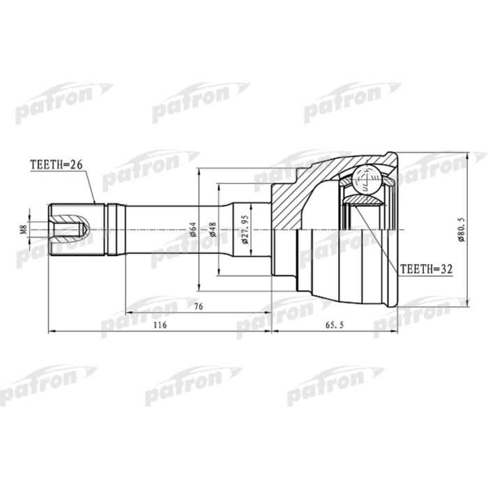 Шрус наружный Patron PCV1425