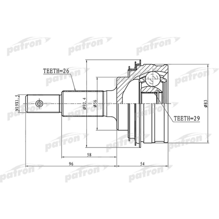 Шрус наружный Patron PCV1440