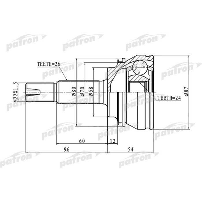 Шрус наружный Patron PCV1441