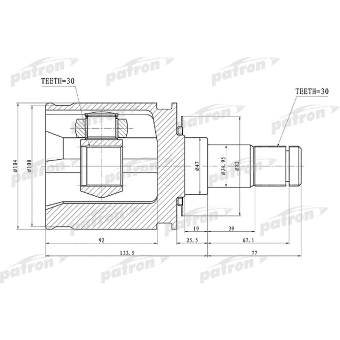 Шрус внутренний Patron PCV1448