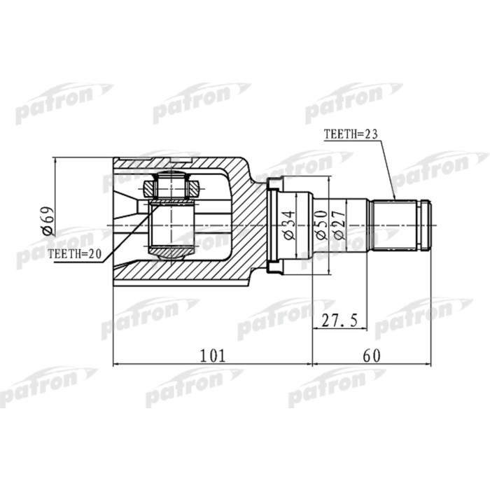 Шрус внутренний Patron PCV1458